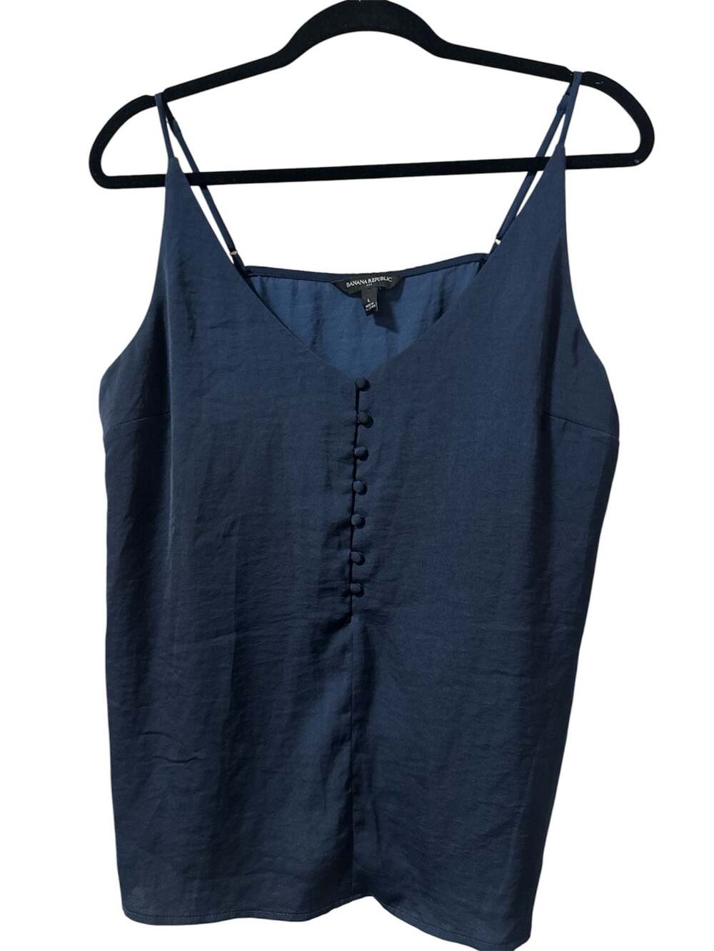 Banana Republic Women's Navy Blue V-Neck Button Front Camisole Tank Top